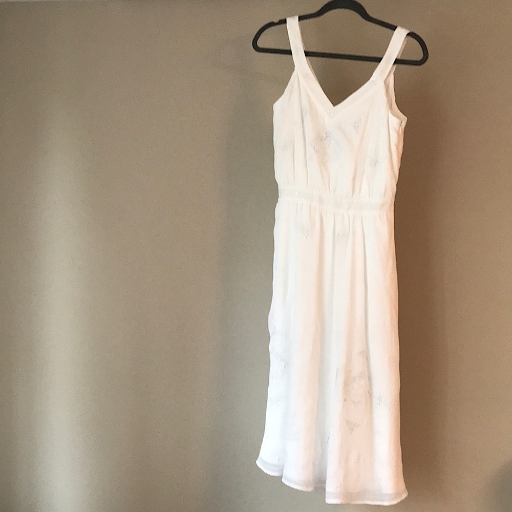 White House Black Market white embroidered dress